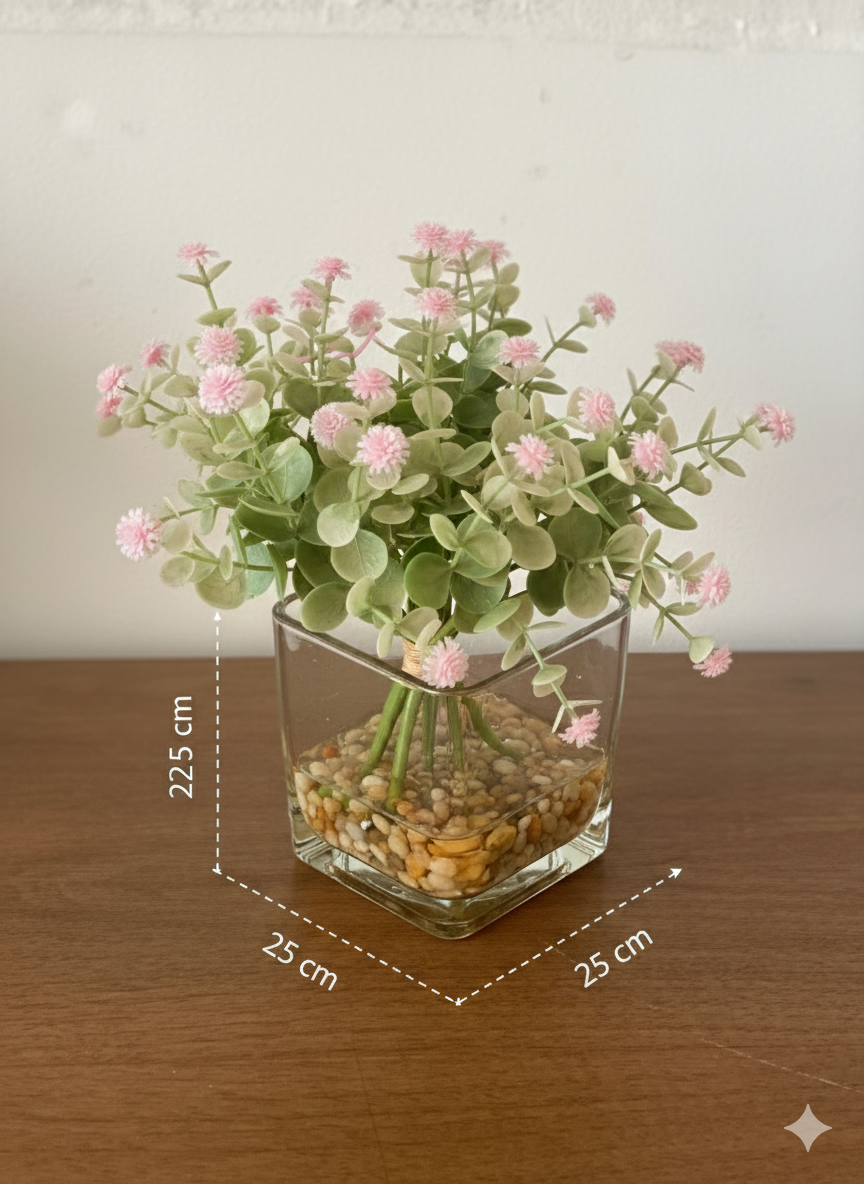 Éter | Arreglo Floral Artificial de Nube Rosa