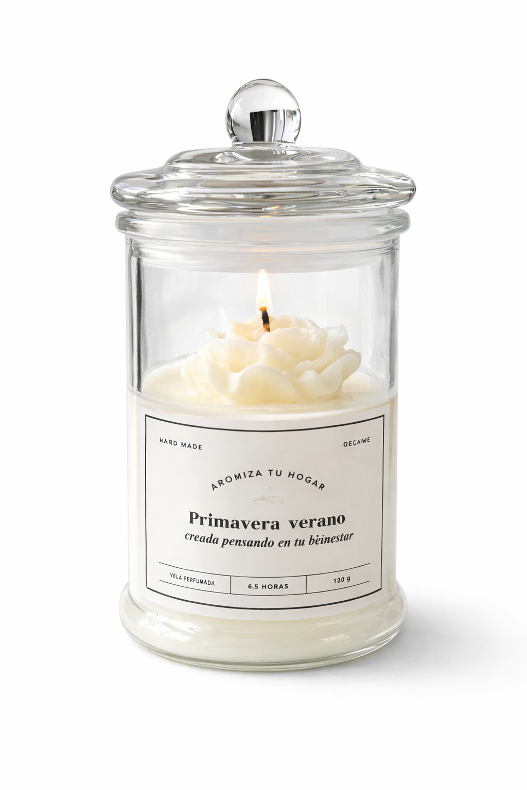 Vela aromática Lavander & Vainilla en contenedor de cristal
