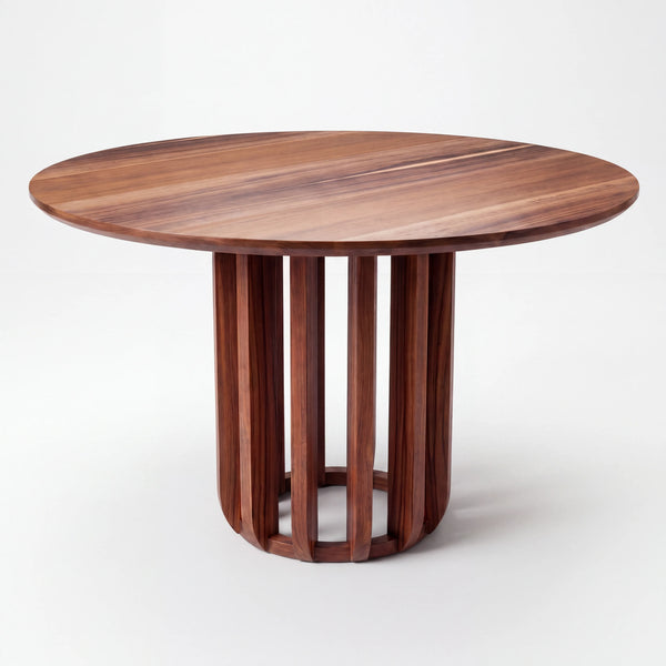 Mesa de Comedor Noto en Nogal con Base Alistonada · Escultural - vista alternativa