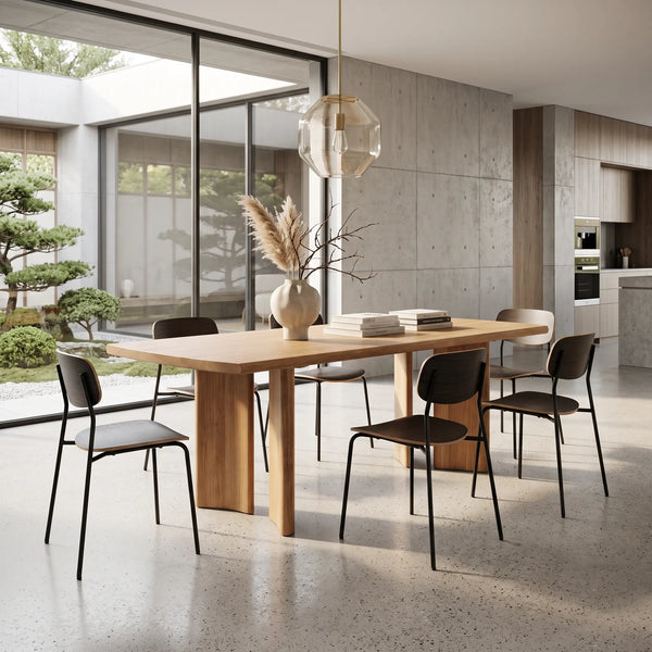 Mesa de Comedor Rectangular Brescia en Nogal con Patas Angulares - vista alternativa