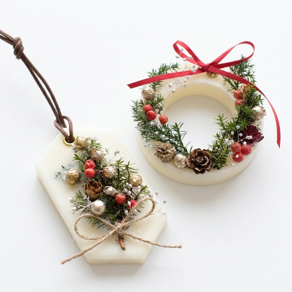 Difusores de aroma en cera aromática mod. Navideño en madera noble, vista principal completa