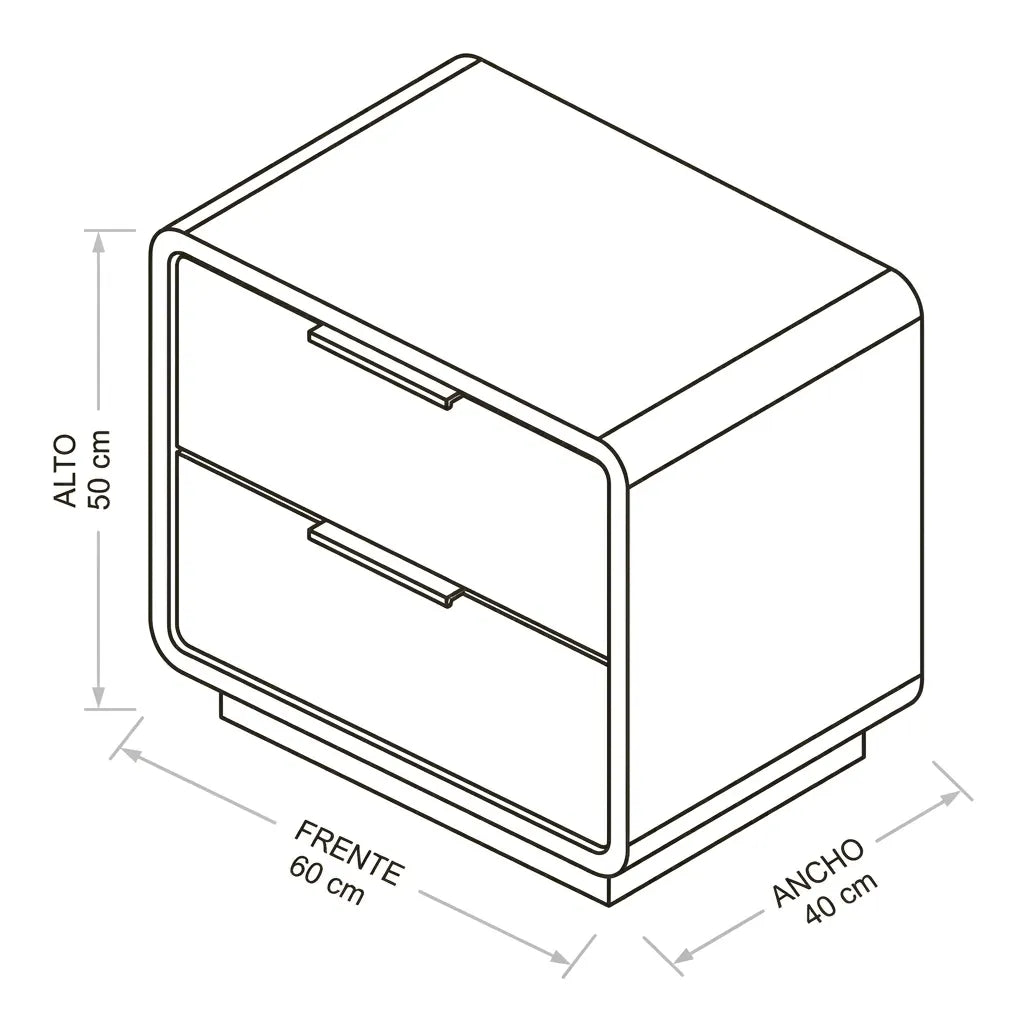 Buró Lunor Nogal · Diseño Minimalista