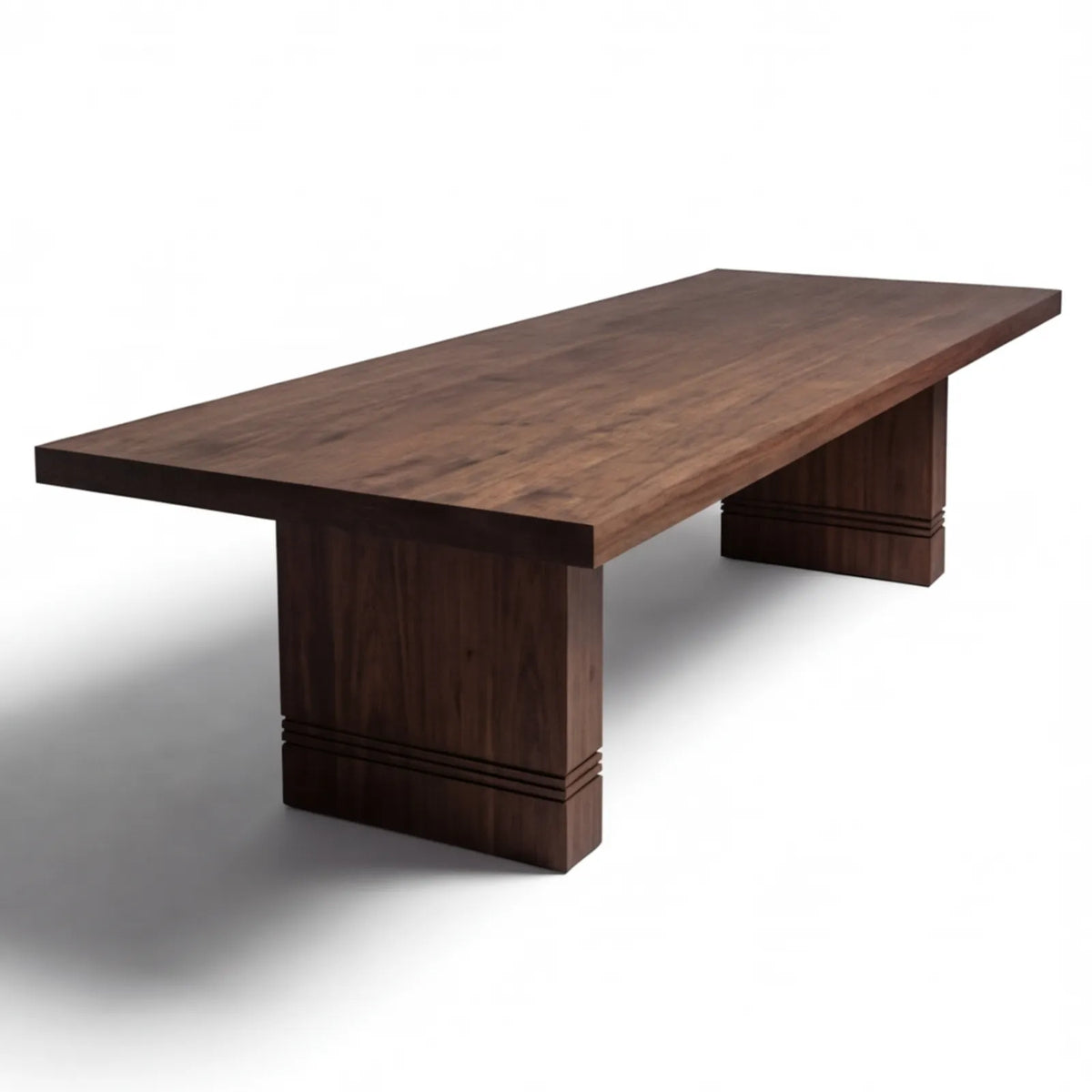 Mesa de Comedor Exalt para 10 sillas en Nogal con estructura en Rosa Morada Sólida · Imponente