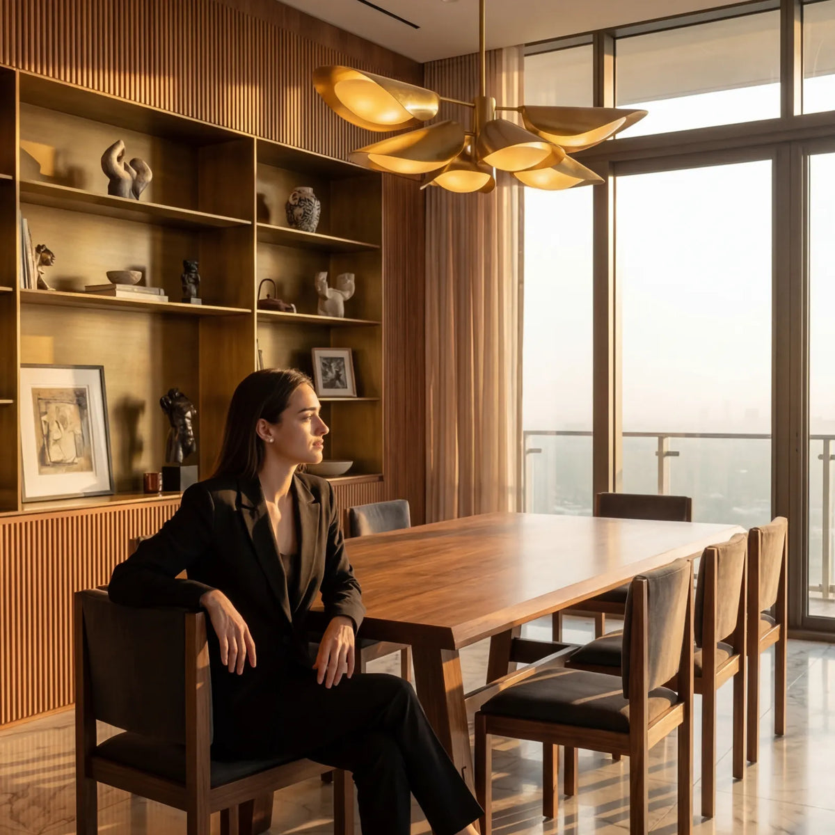 Comedor Hester en Nogal · Escultural