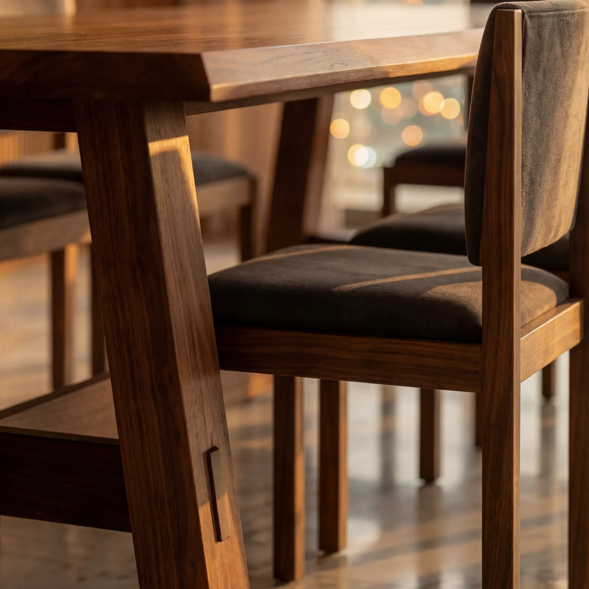 Comedor Hester en Nogal · Escultural