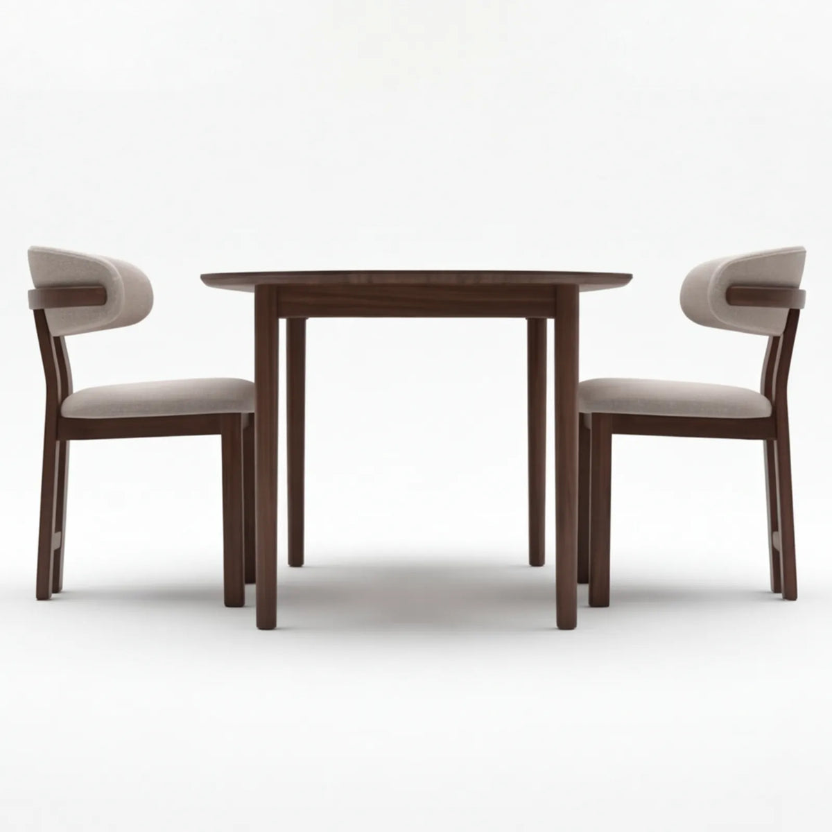 Comedor Maren en Nogal y Rosa Morada Sólida · Escultural