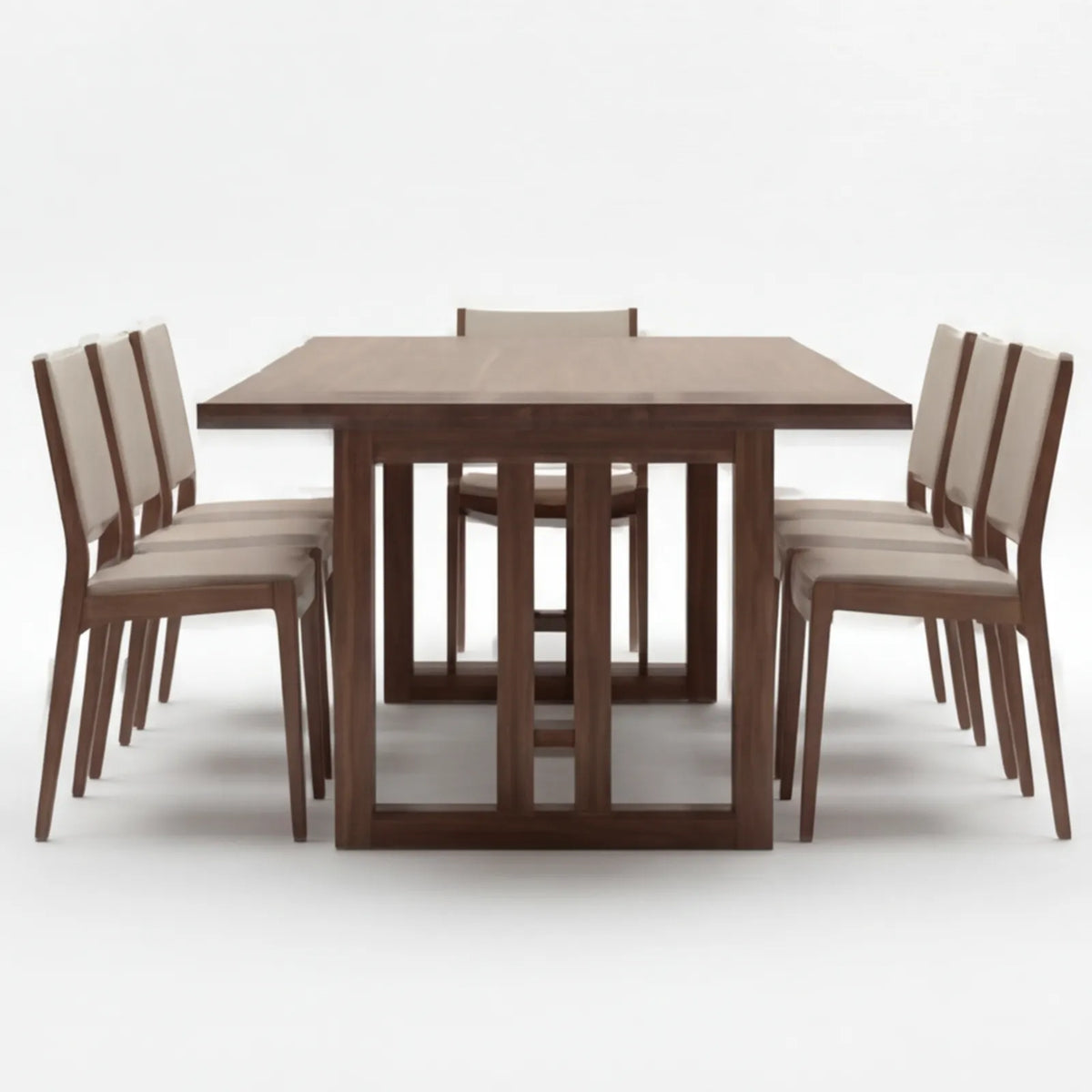 Comedor Solstis en Nogal con estructura en Madera Sólida · Escultural