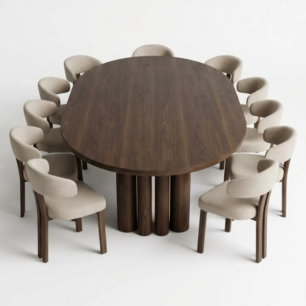 Comedor Tyrian en Nogal · Escultural