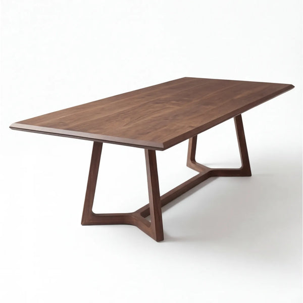 Mesa de Comedor Valente para 8 sillas en Nogal y Rosa Morada Sólida · Escultural