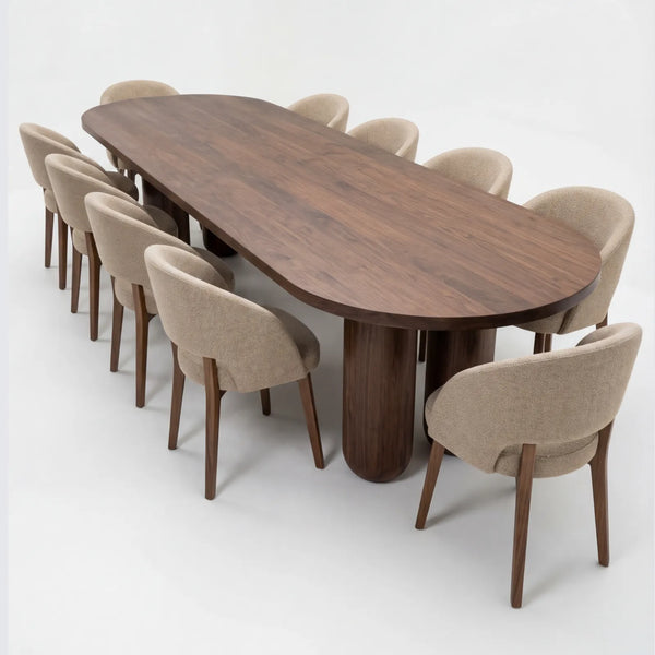 Comedor Vanguard en Nogal y Madera Sólida · Diálogo Escultórico