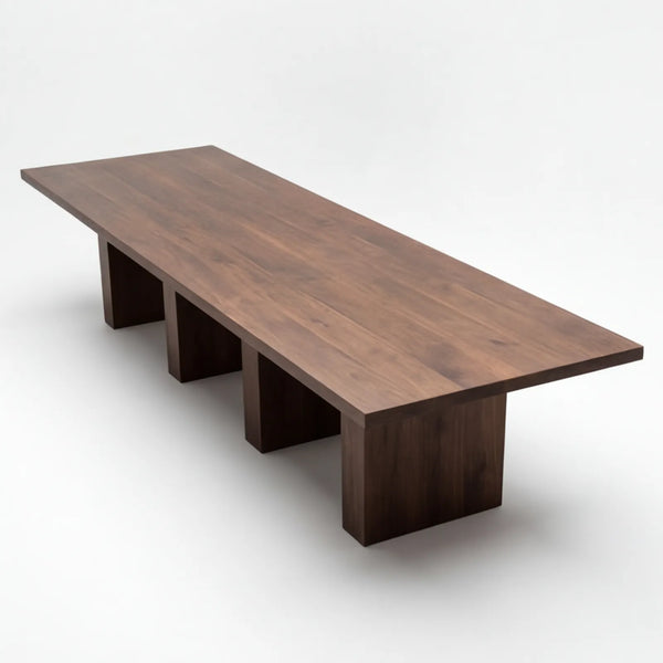 Conjunto de Comedor Diadem en Nogal y Rosa Morada Sólida · Presencia Arquitectónica