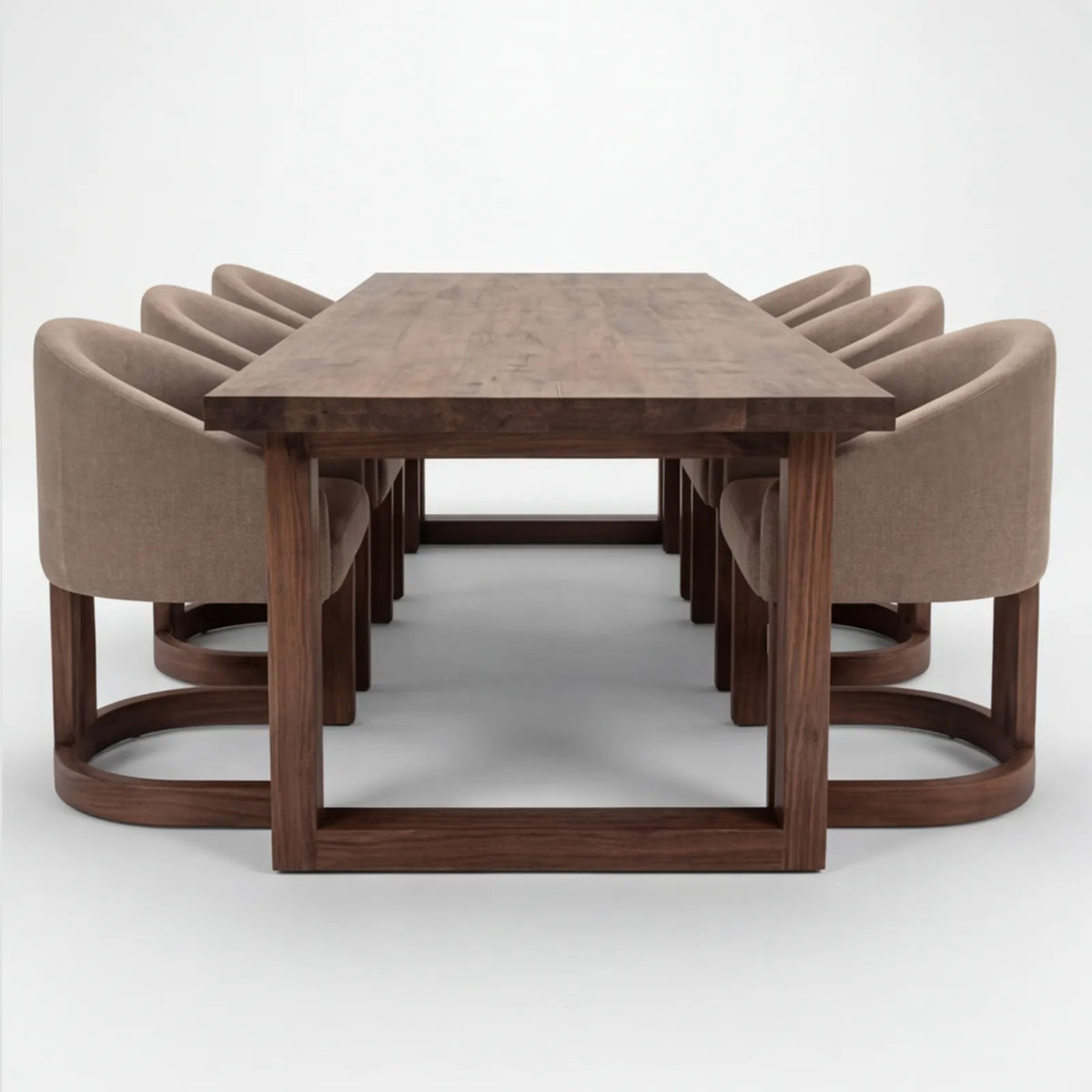 Conjunto de Comedor Horen en Nogal y Rosa Morada Sólida · Arquitectónico