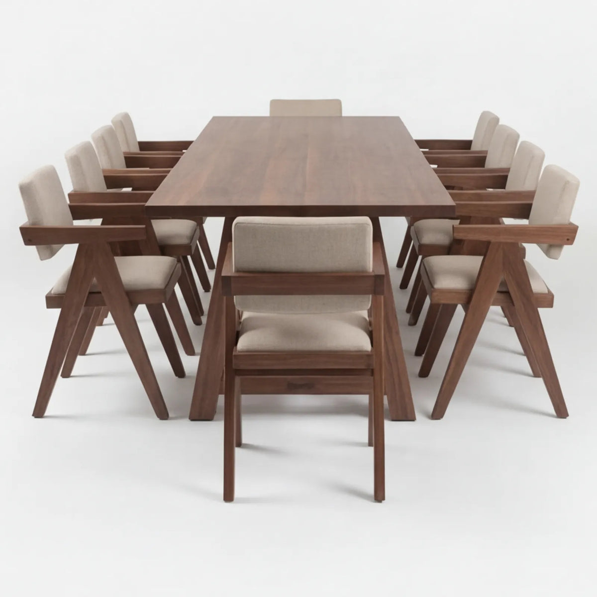 Conjunto de Comedor Quorum en Nogal y Madera Sólida · Diseño Arquitectónico
