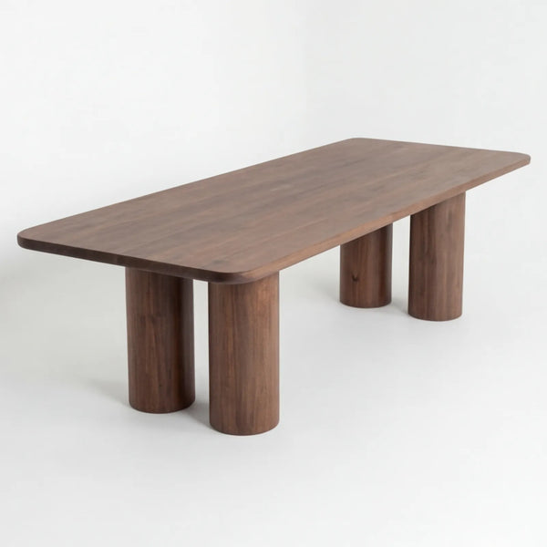 Mesa de Comedor Volta para 12 sillas en Nogal y Rosa Morada Sólida · Escultural - vista alternativa