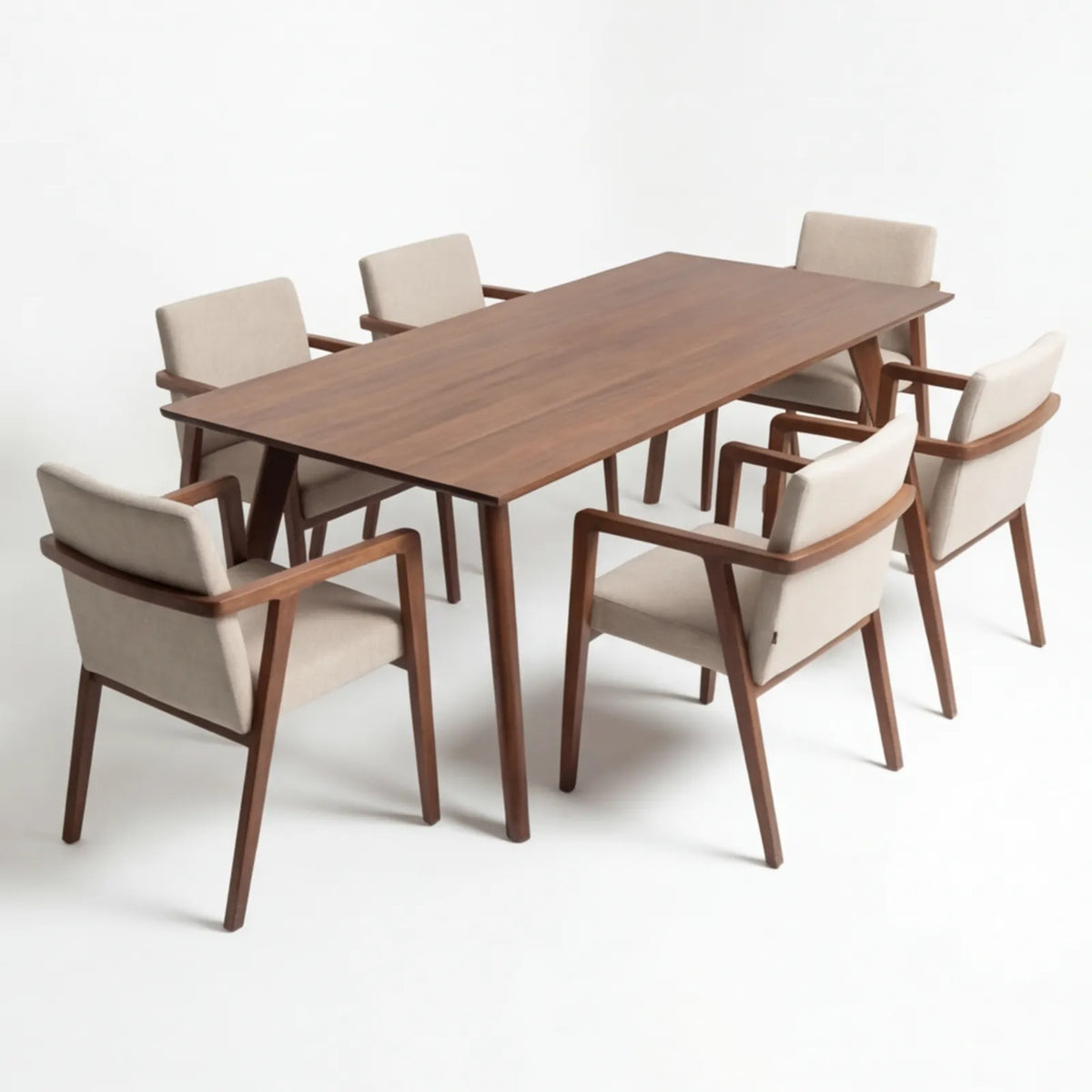 Comedor Toren en Nogal y Rosa Morada Sólida · Escultural