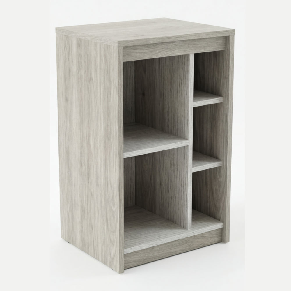 Mini Librero Asimétrico en Madera Natural · Arquitectónico