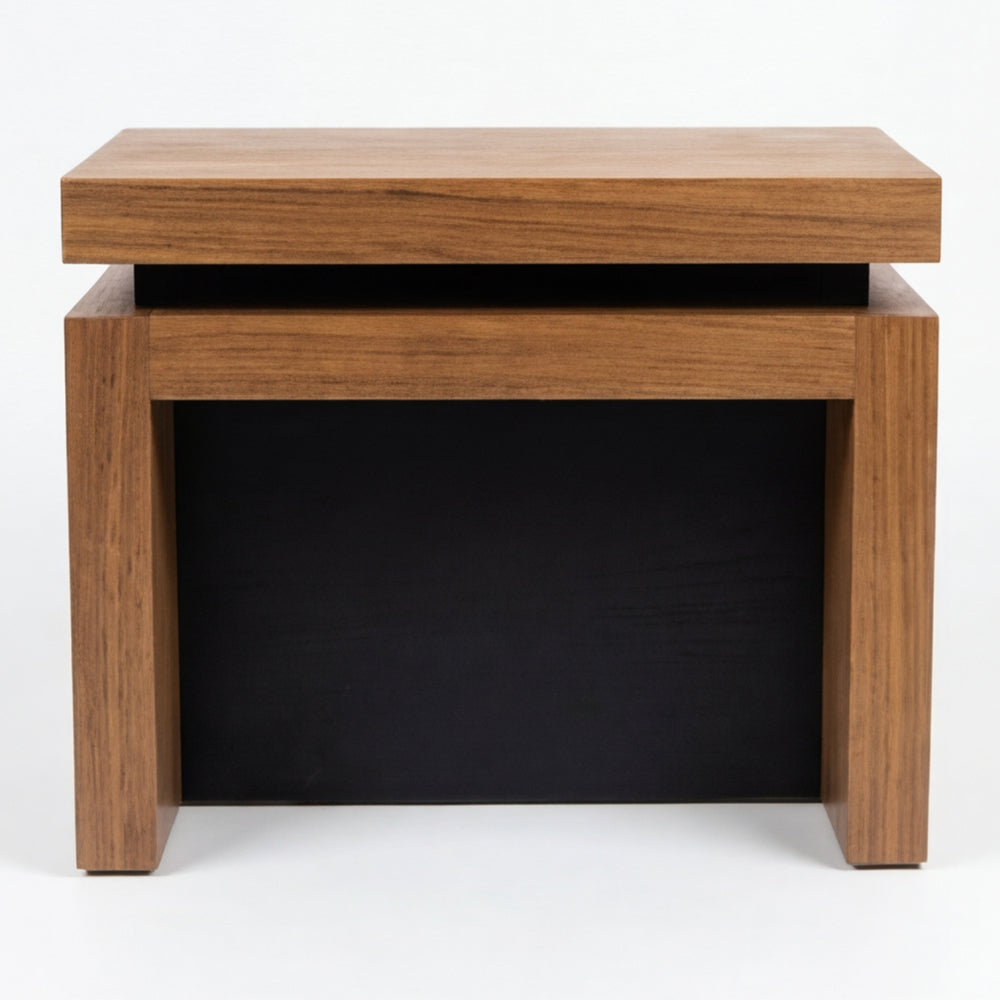 Mesa Lateral Nexo en Madera Natural · Escultural