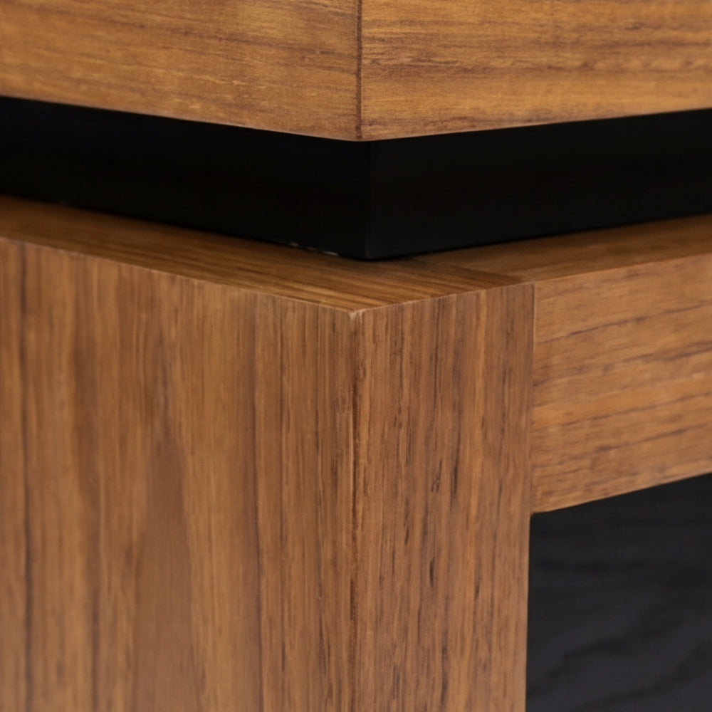 Mesa Lateral Nexo en Madera Natural · Escultural