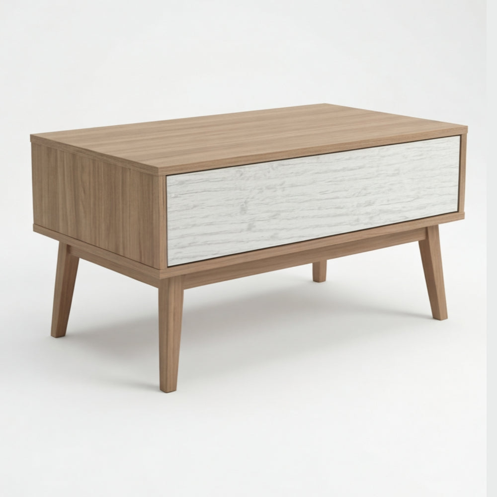 Mesa Centro Mid-Century en Madera Natural · Arquitectónico
