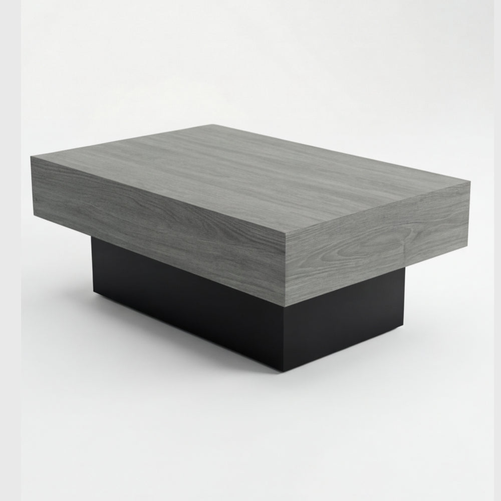 Mesa Centro Evo-Block en Madera Natural · Minimalista