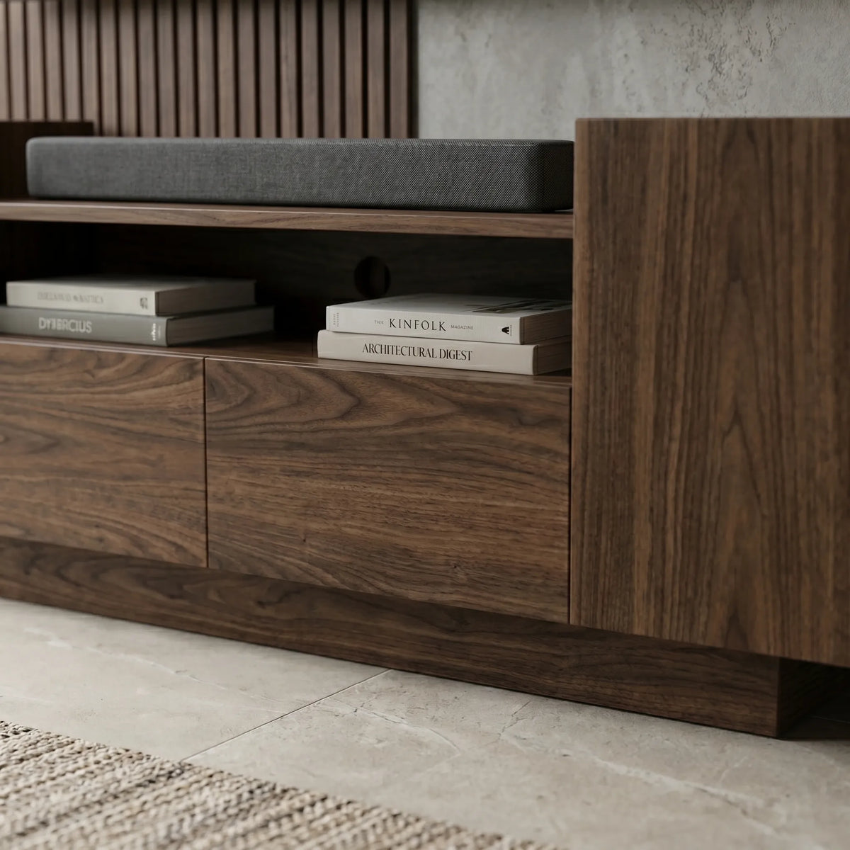Mueble de TV Draven · Nogal · Sofisticación Moderna