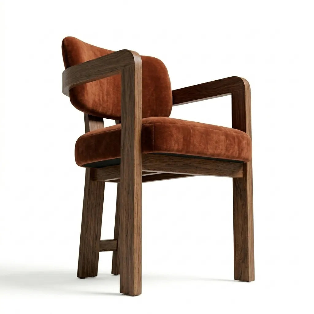 Silla Exalt en Rosa Morada Sólida y Terciopelo · Escultural