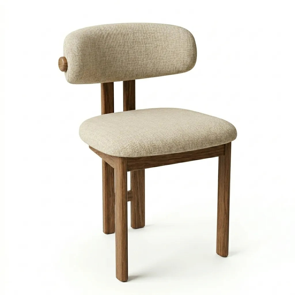 Silla Maren en Madera Sólida con Base Rosa Morada · Escultural