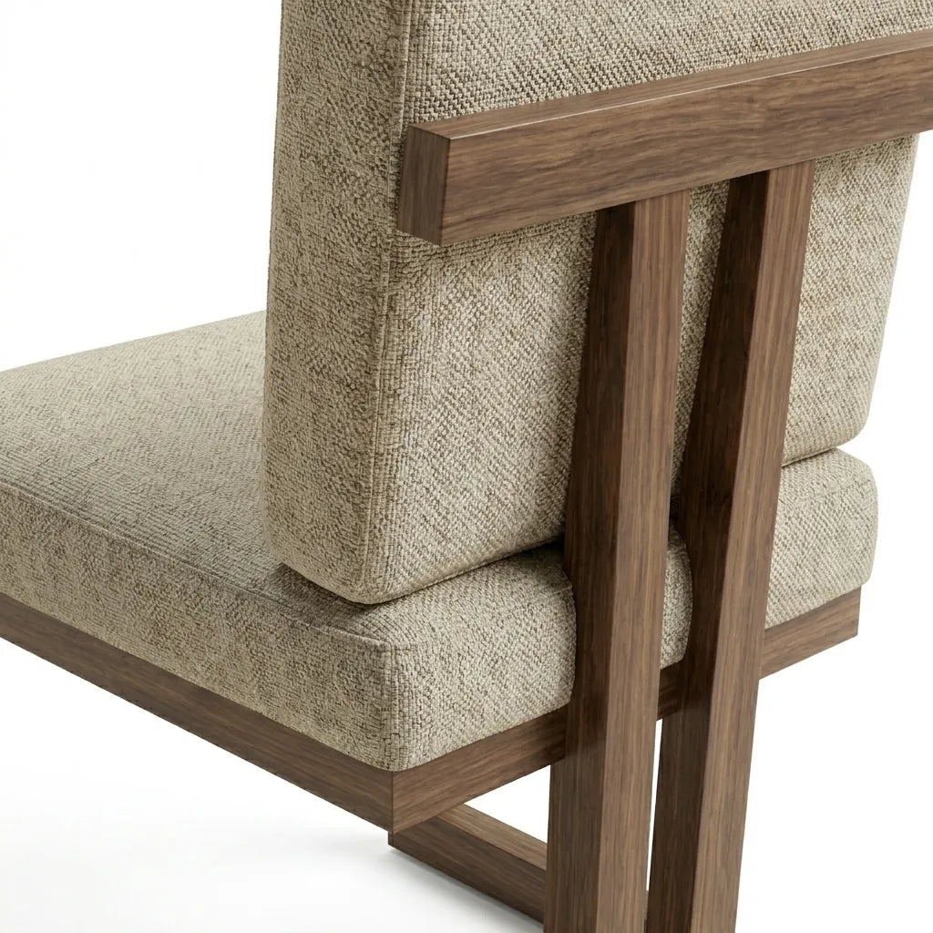 Silla Montel en Rosa Morada Sólida y Lino · Arquitectónico