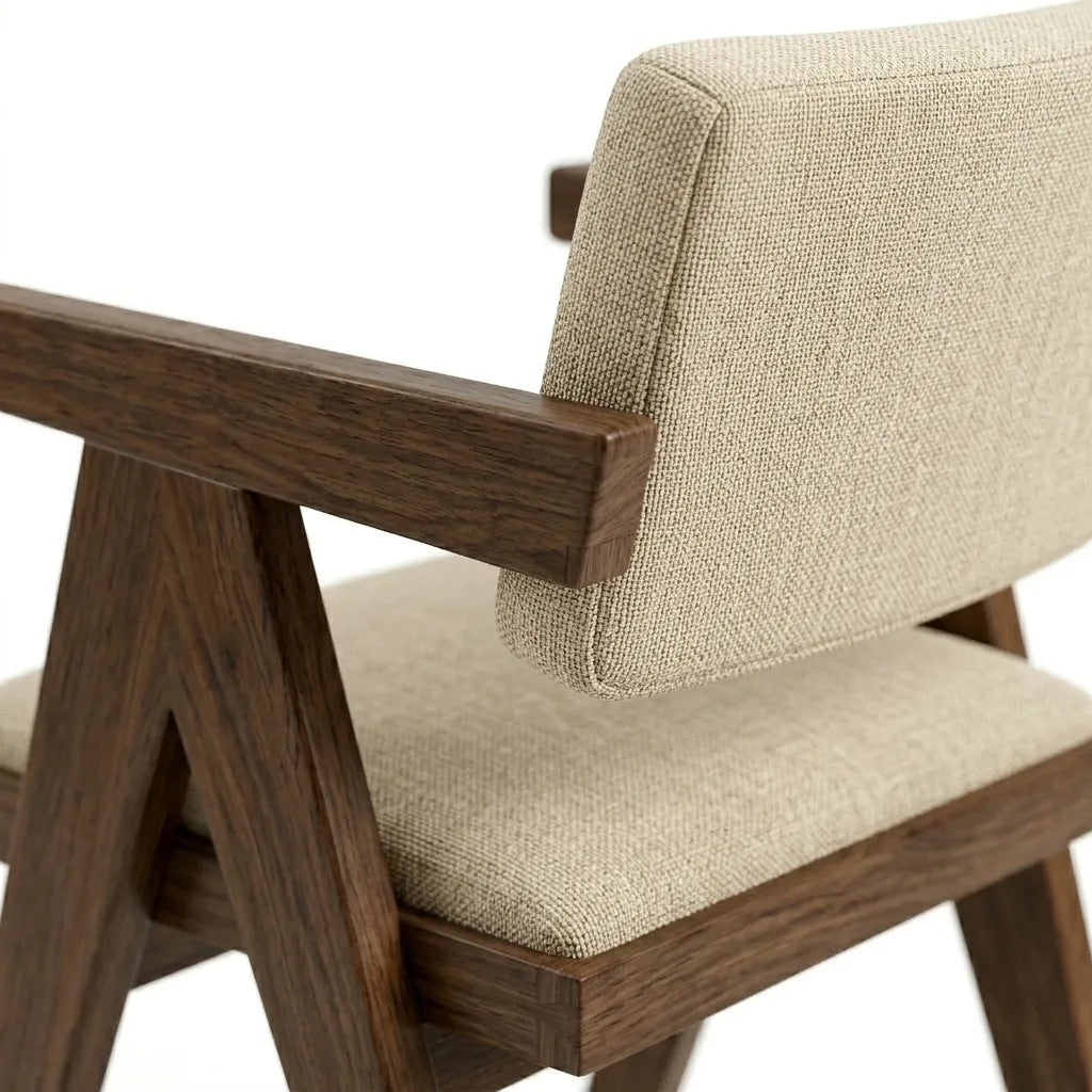 Silla Quourom en Madera Sólida de Rosa Morada · Presencia Escultural