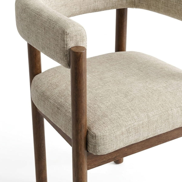 Silla Caelum en Madera Sólida y Textil Bouclé · Escultural Orgánico - vista alternativa