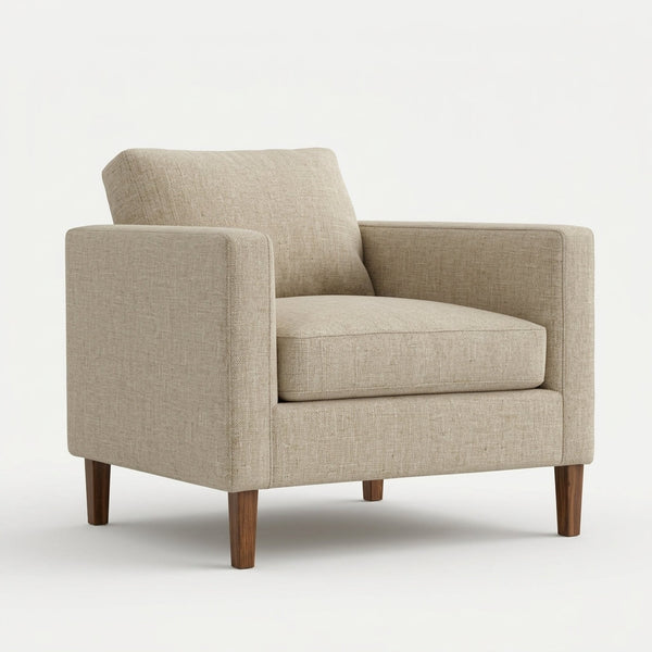Sillón Eleganza | Madera Exótica | Confort de Lujo - Vista Principal 3/4 Fondo Blanco | LEMICH Muebles de Lujo Ocotlán