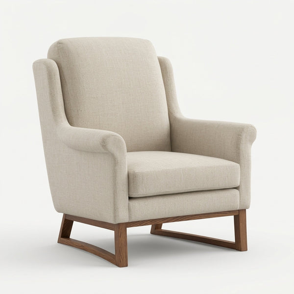 Tapicería Pino Ristretto · Sillón Diseño Elegante - Vista Principal 3/4 Fondo Blanco | LEMICH Muebles de Lujo Ocotlán