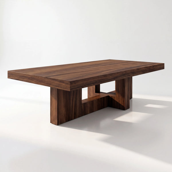 Mesa de Comedor Monumental en Nogal Americano con Base Escultórica - Hero Portada | LEMICH Alta Ebanistería Residencial