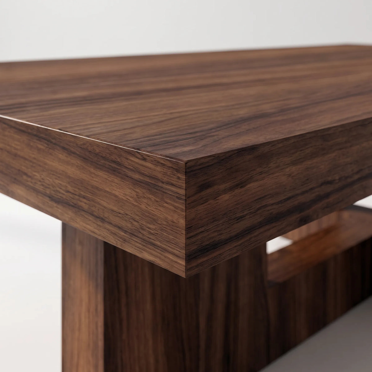 Mesa de Comedor Monumental en Nogal Americano con Base Escultórica - Detalle de Ensamble | LEMICH Alta Ebanistería Residencial