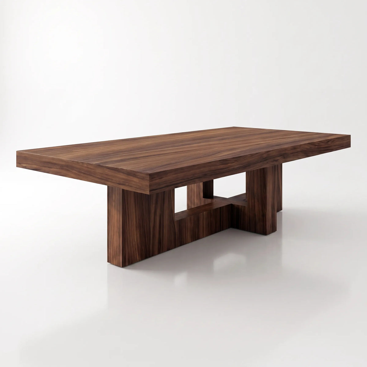 Mesa de Comedor Monumental en Nogal Americano con Base Escultórica - Detalle de Ensamble | LEMICH Alta Ebanistería Residencial