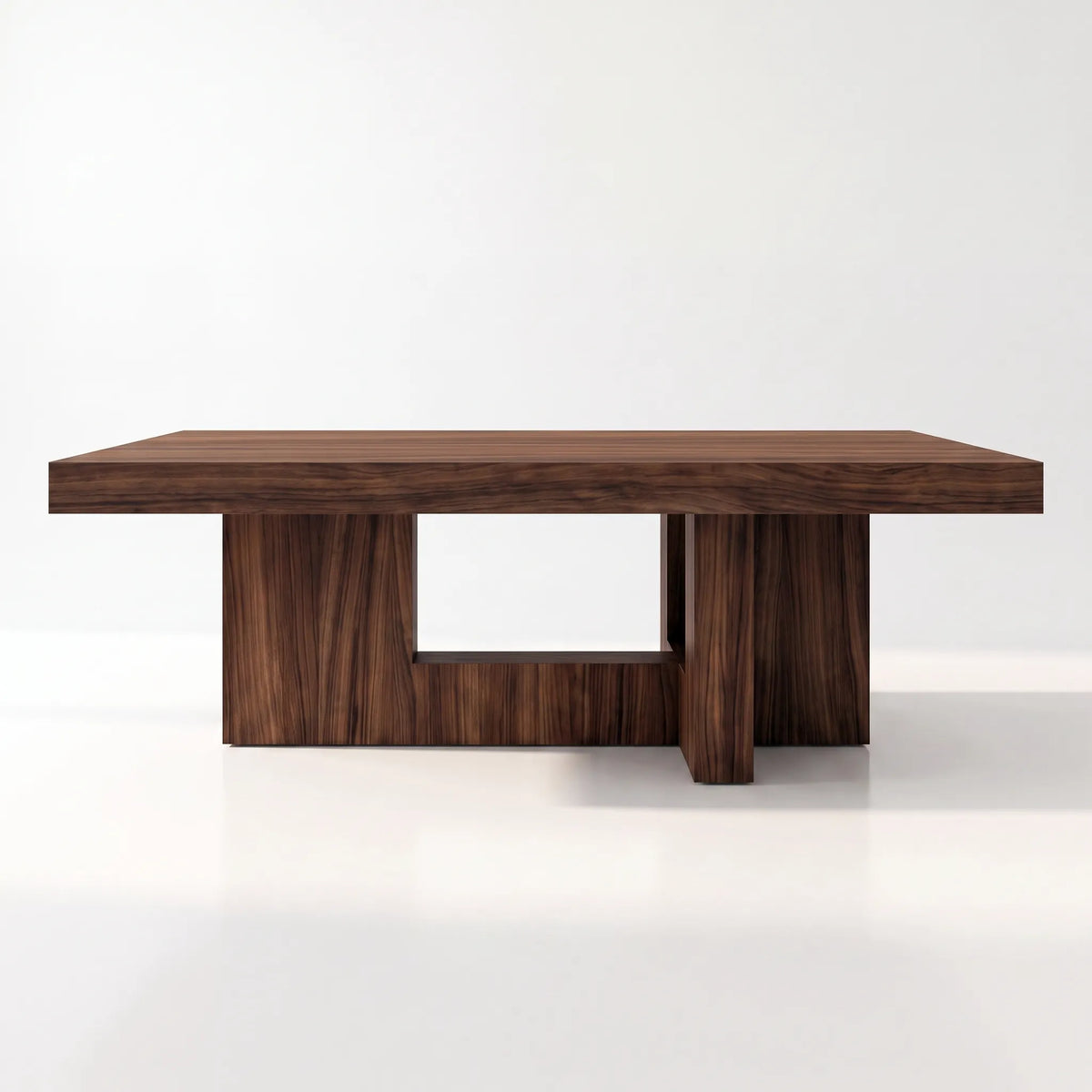 Mesa de Comedor Monumental en Nogal Americano con Base Escultórica - Ambientada | LEMICH Alta Ebanistería Residencial