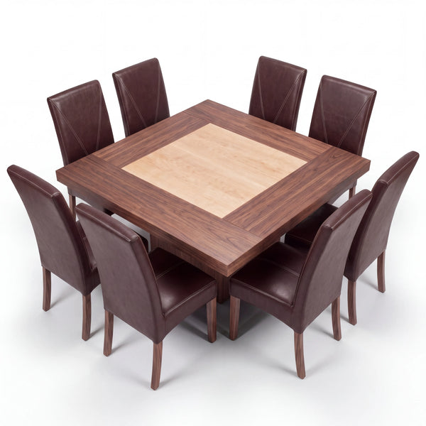 Comedor Padova de 8 Sillas en Nogal Macizo y Tapiz Texturizado - vista alternativa