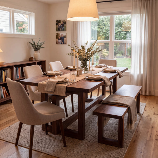 Mesa de Comedor Residencial Capri para 8 Comensales en Nogal - vista alternativa