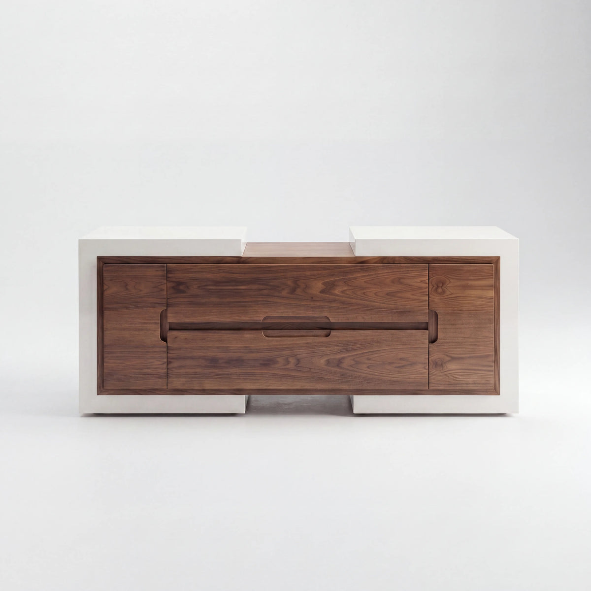 Credenza Buffet Moderna en Nogal con Tiradores Ocultos y 4 Puertas - Hero Portada | LEMICH Alta Ebanistería Residencial