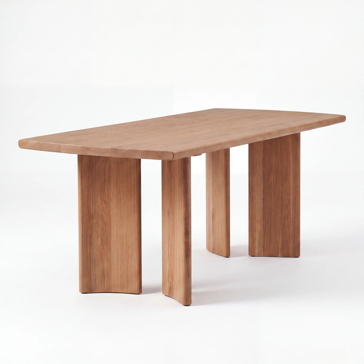 Mesa de Comedor Rectangular en Nogal con Patas Angulares de Diseño - Detalle de Ensamble | LEMICH Alta Ebanistería Residencial