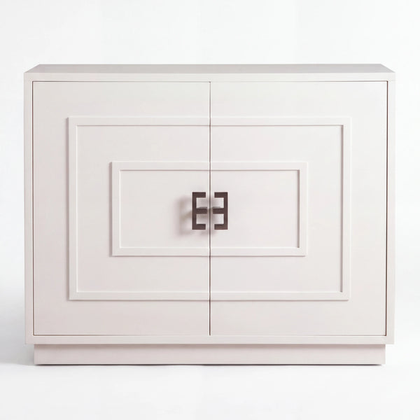 Gabinete Art Déco Astrid en Shagreen Crema y Bronce - Detalle de Ensamble | LEMICH Alta Ebanistería Residencial