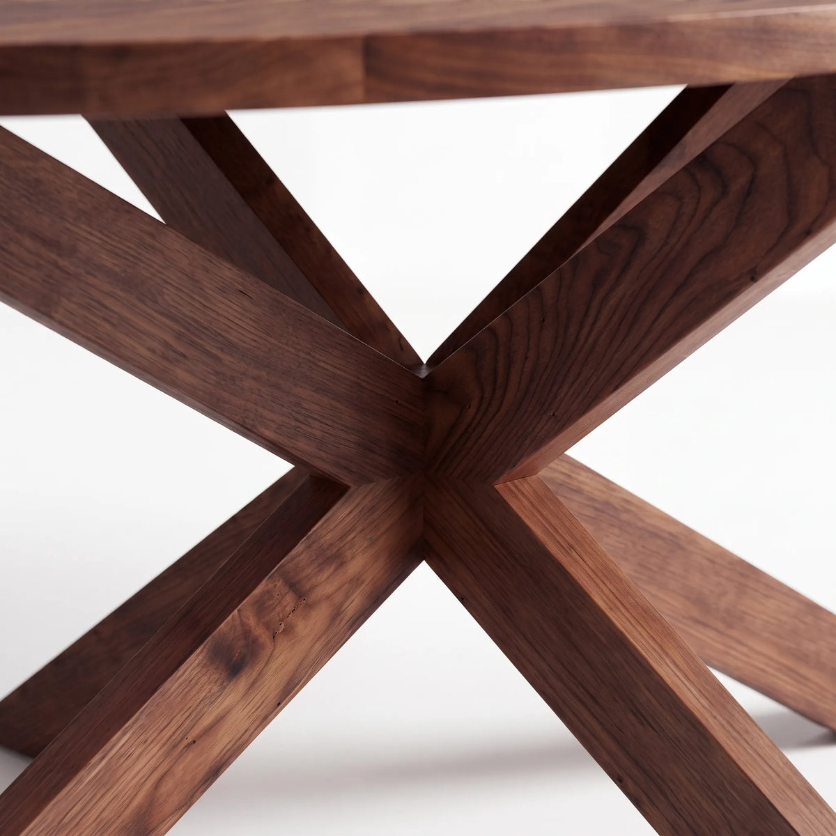 Mesa de Comedor Oval Stella en Nogal Sólido - Detalle de Ensamble | LEMICH Alta Ebanistería Residencial