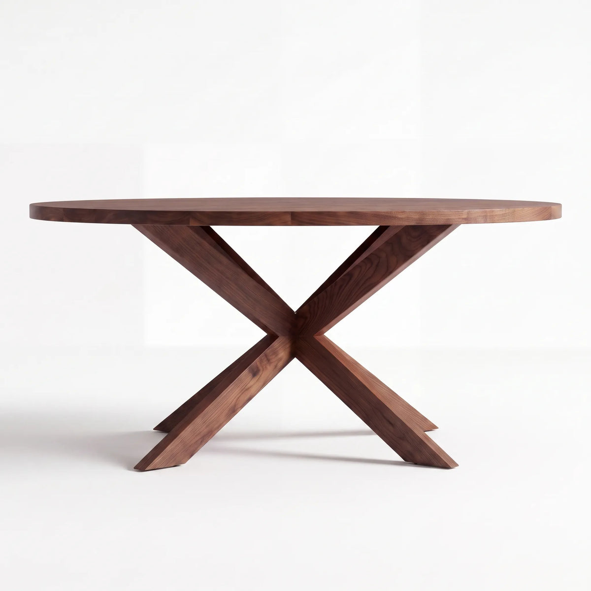 Mesa de Comedor Oval Stella en Nogal Sólido - Detalle de Ensamble | LEMICH Alta Ebanistería Residencial
