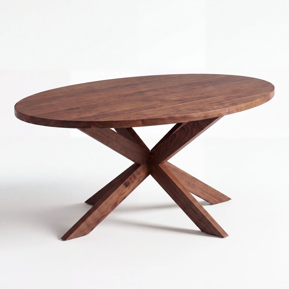 Mesa de Comedor Oval Stella en Nogal Sólido - Detalle de Ensamble | LEMICH Alta Ebanistería Residencial