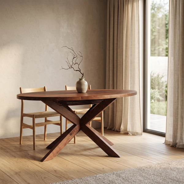 Mesa de Comedor Oval Stella en Nogal Sólido Escultural - vista alternativa