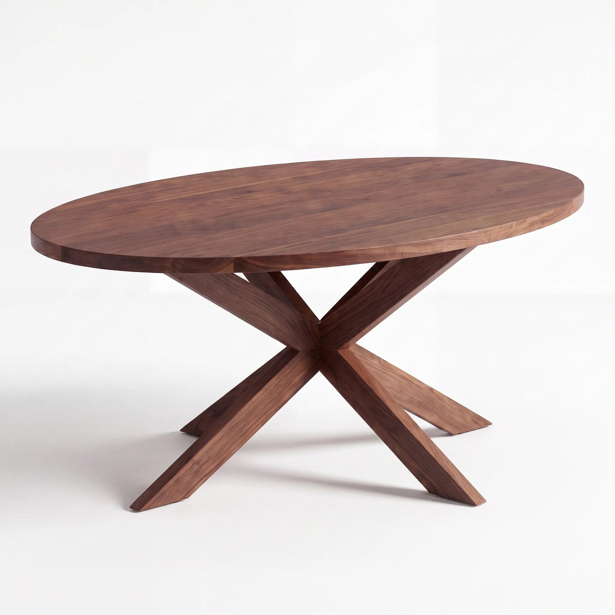 Mesa de Comedor Oval Stella en Nogal Sólido - Detalle de Ensamble | LEMICH Alta Ebanistería Residencial