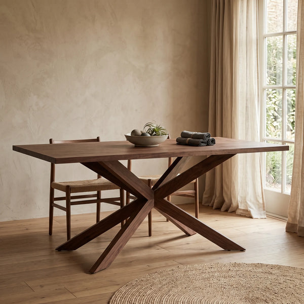Mesa de Comedor Rectangular Stella en Nogal Macizo - vista alternativa