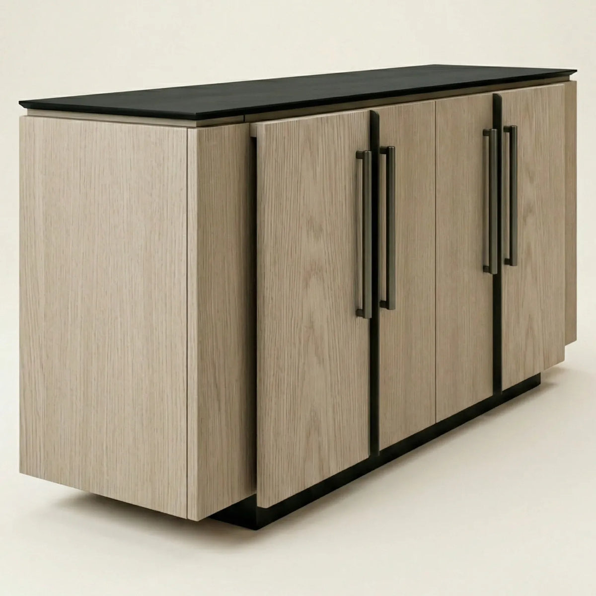 Buffet Novara – Credenza en Encino con Cubierta Negra
