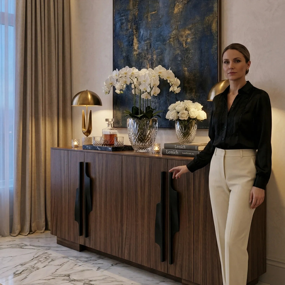 Buffet Vittorio – Credenza Moderna en Nogal Natural