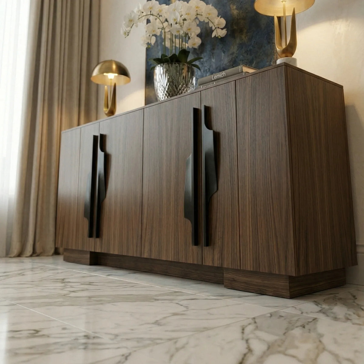 Buffet Vittorio – Credenza Moderna en Nogal Natural